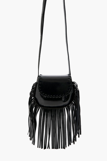 Faux Leather Fringe Crossbody Bag