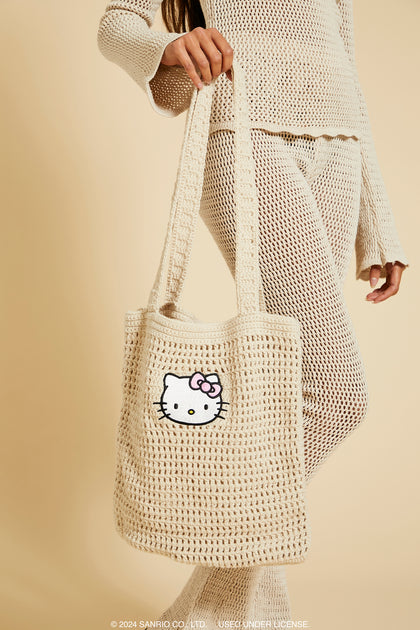 Fourre-tout crocheté à imprimé Hello Kitty