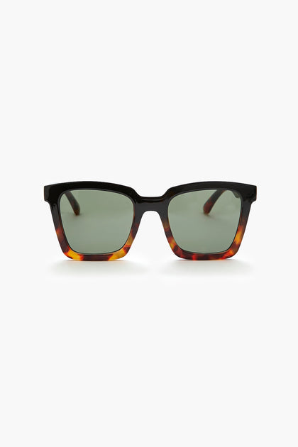 Lunettes de soleil écaille de tortue carrées ombrées