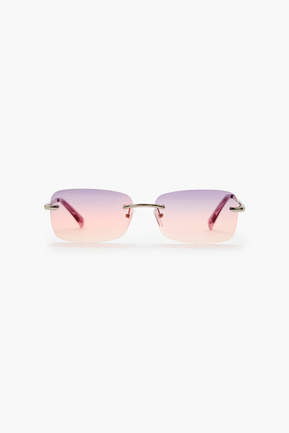 Lunettes de soeil rectangulaires sans monture