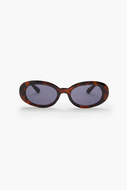 Lunettes de soleil ovales écaille de tortue