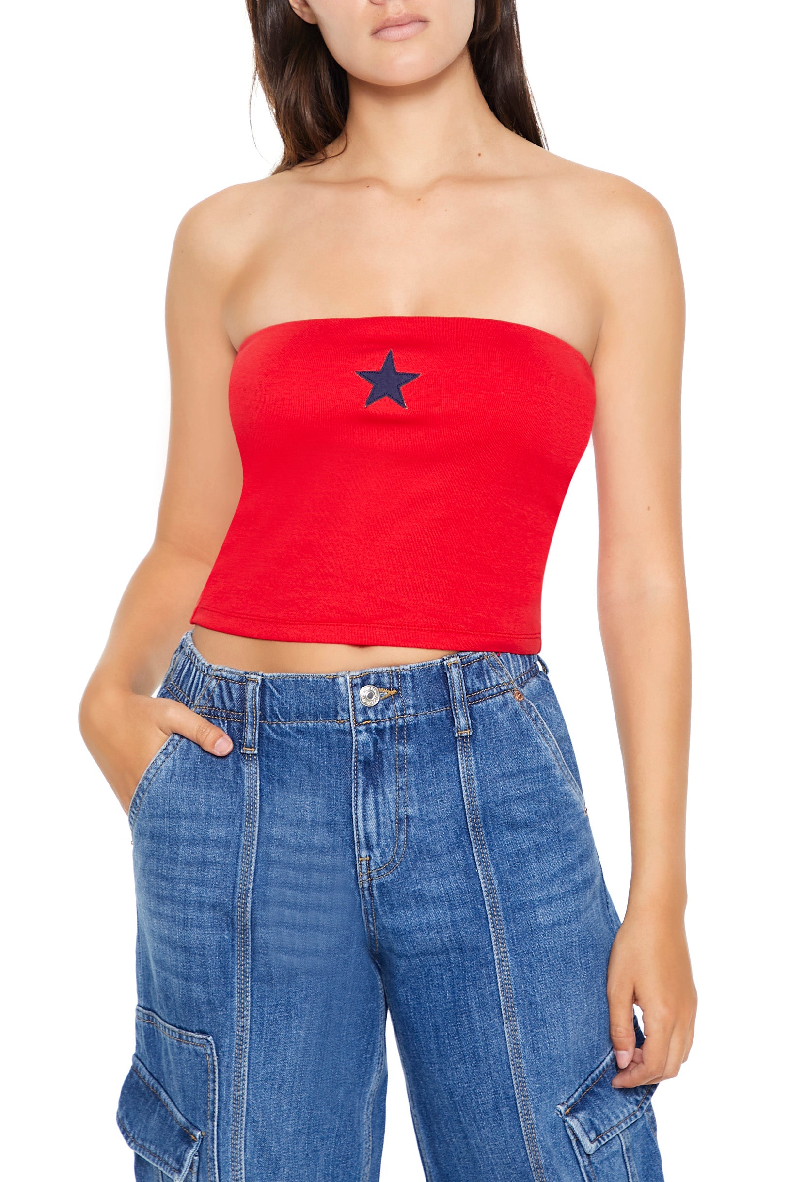 Star Graphic Cropped Tube Top