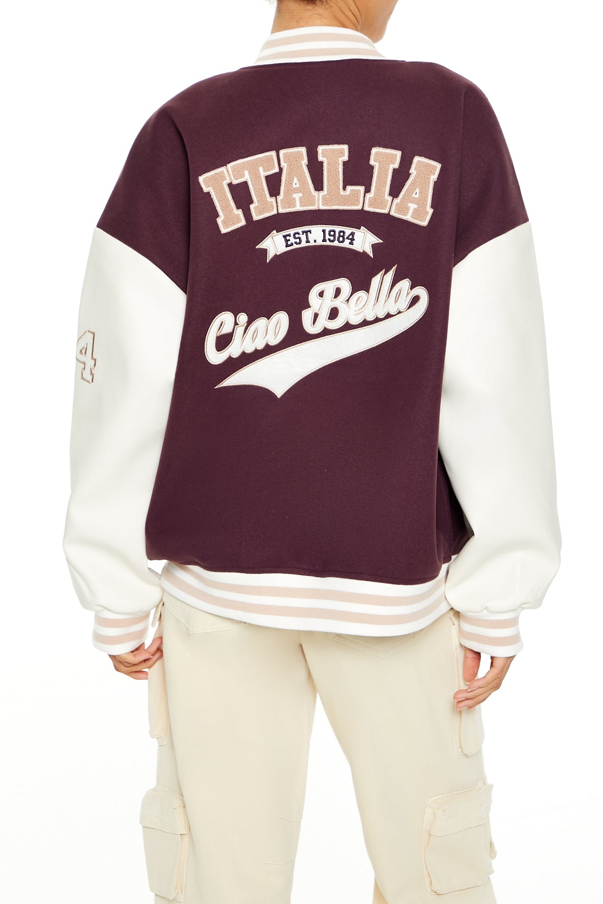 Italia Chenille Embroidered Varsity Jacket