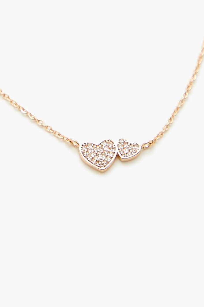 Rhinestone Heart Charm Necklace