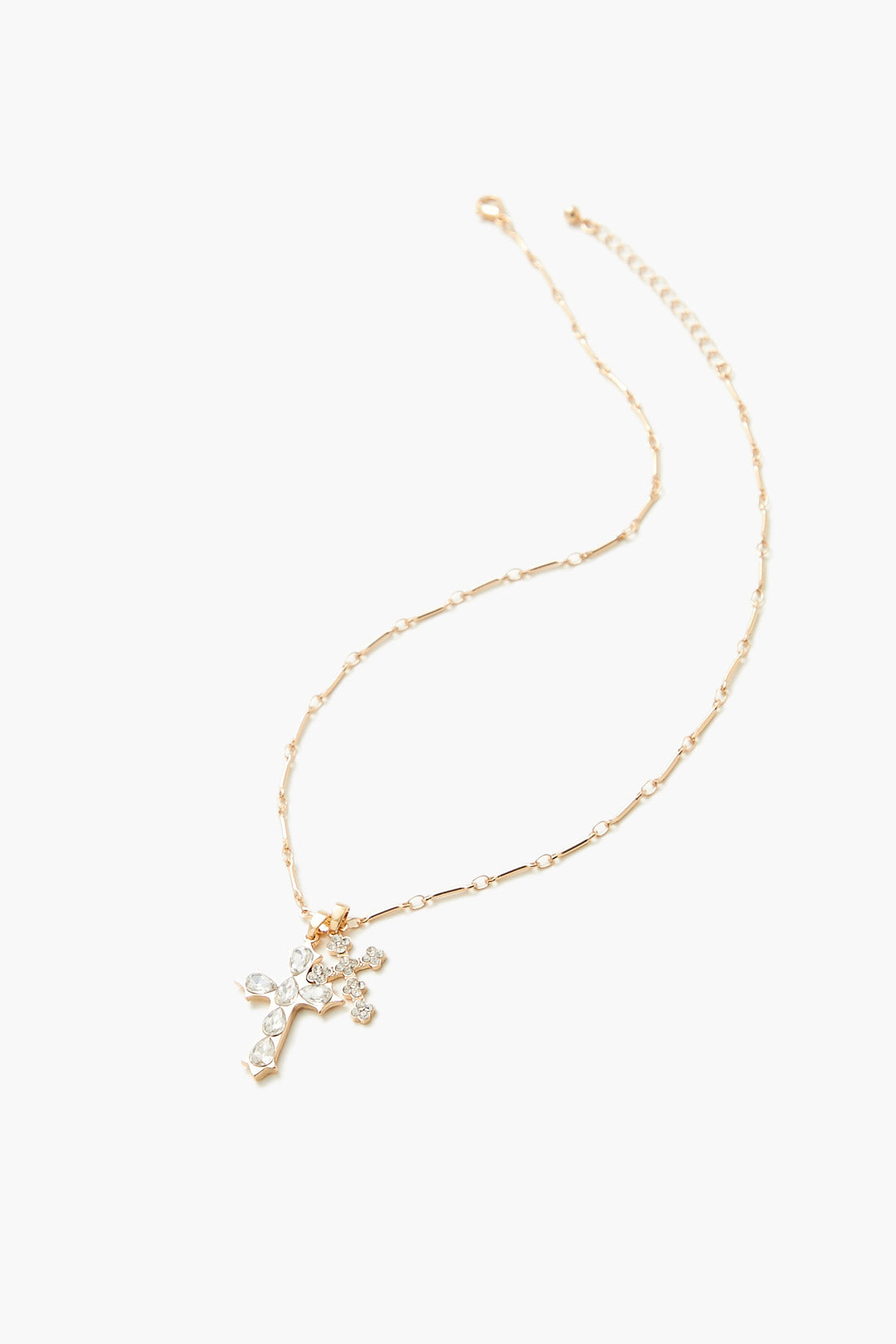 Collier avec breloque Croix en pierres du Rhin