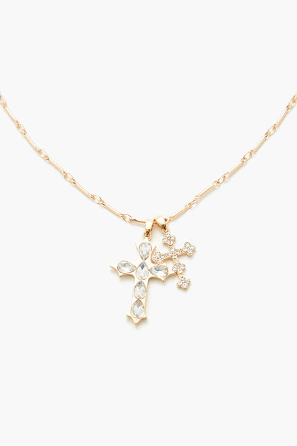 Rhinestone Cross Necklace