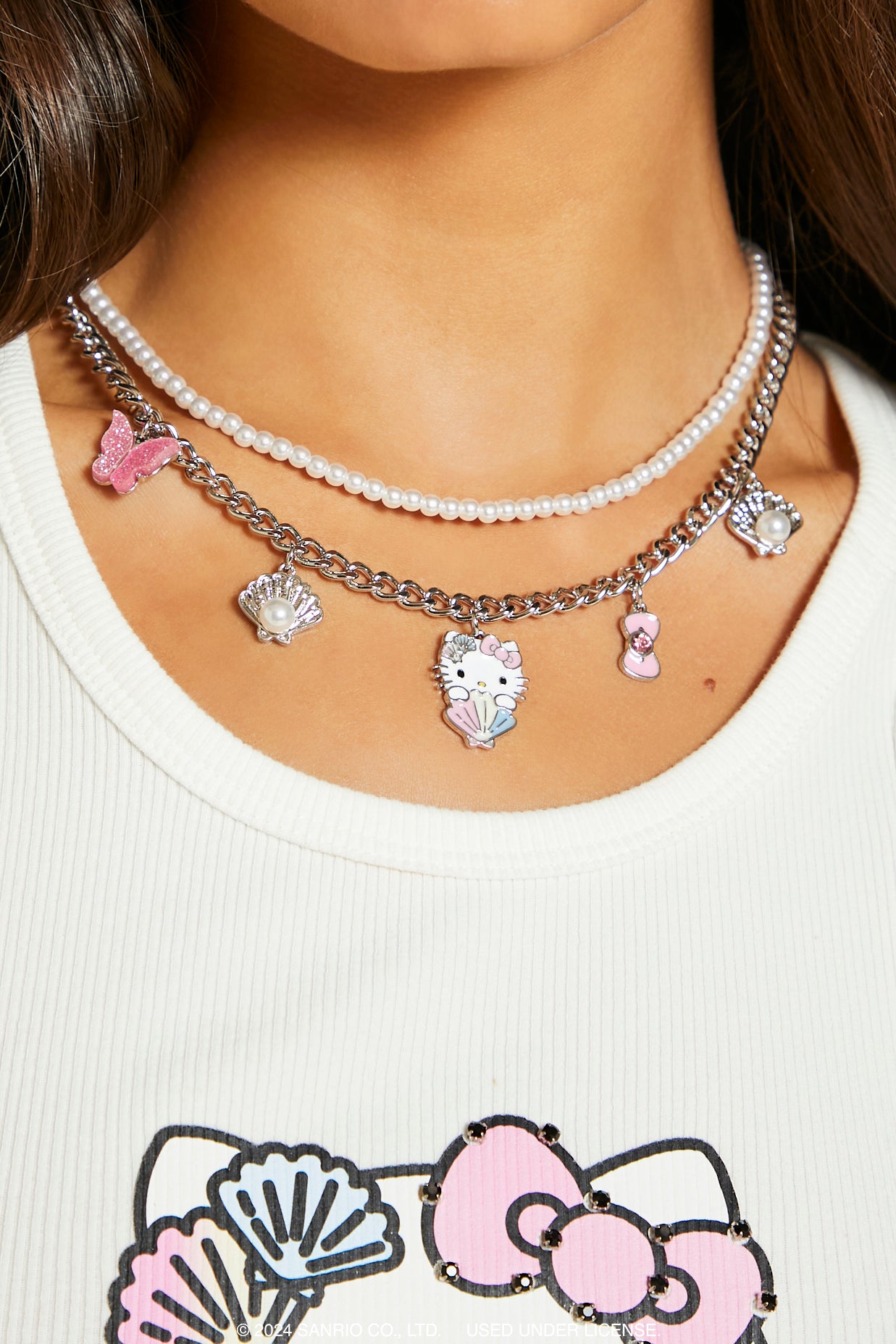 Collier superposé avec breloque Hello Kitty