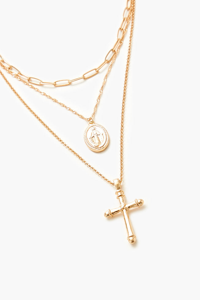 Layered Cross Necklace