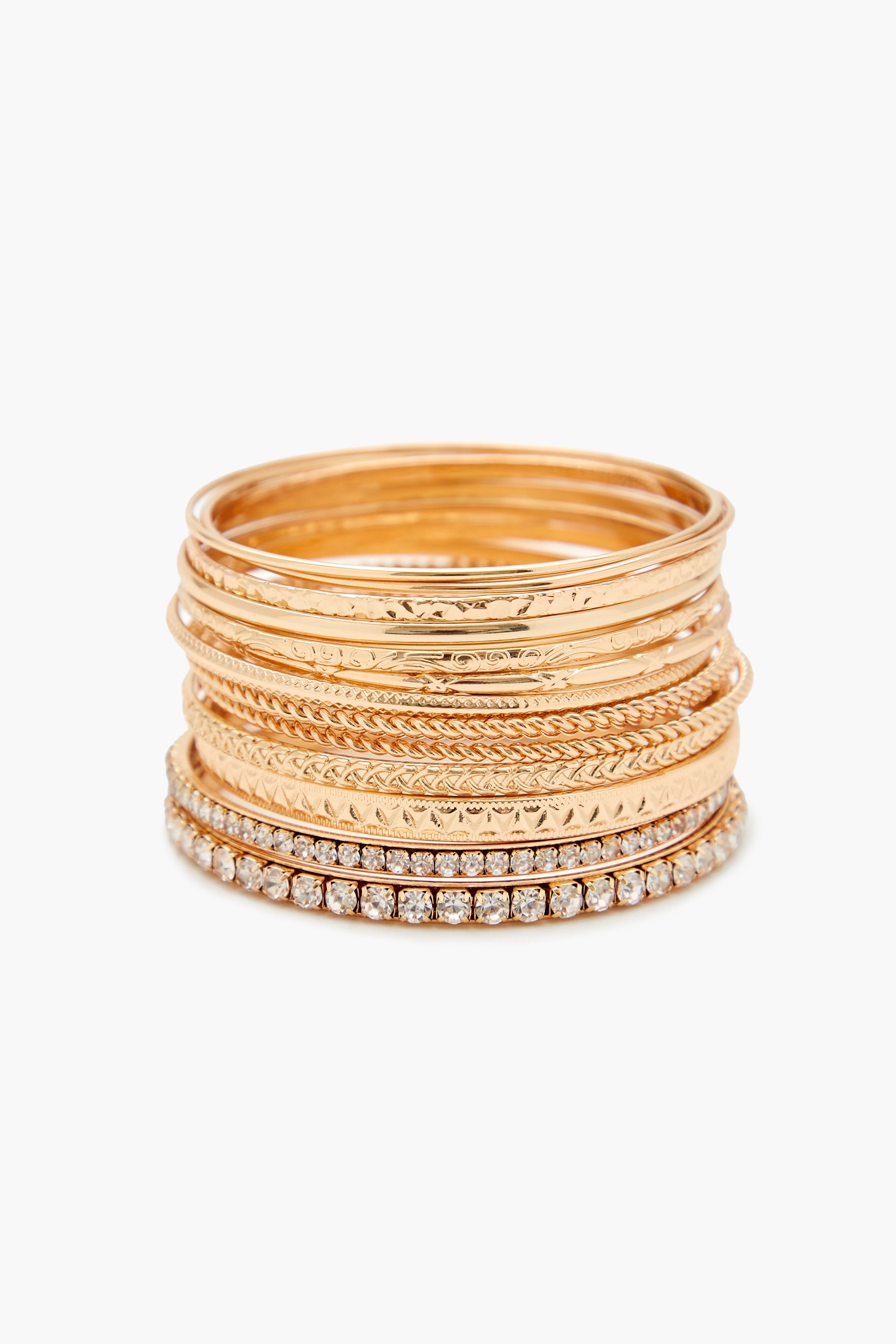 Etched Bangle Bracelet Set (14 Pcs)