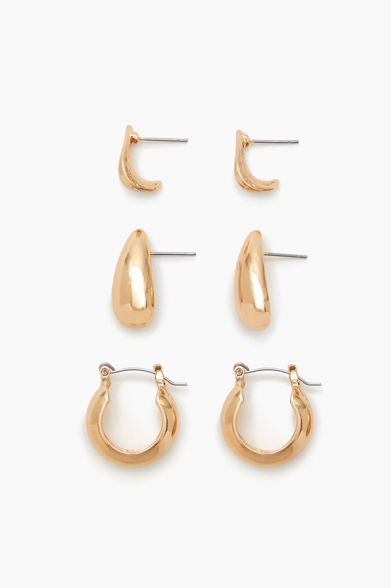 Geo Hoop Earring Set (3 Pairs)