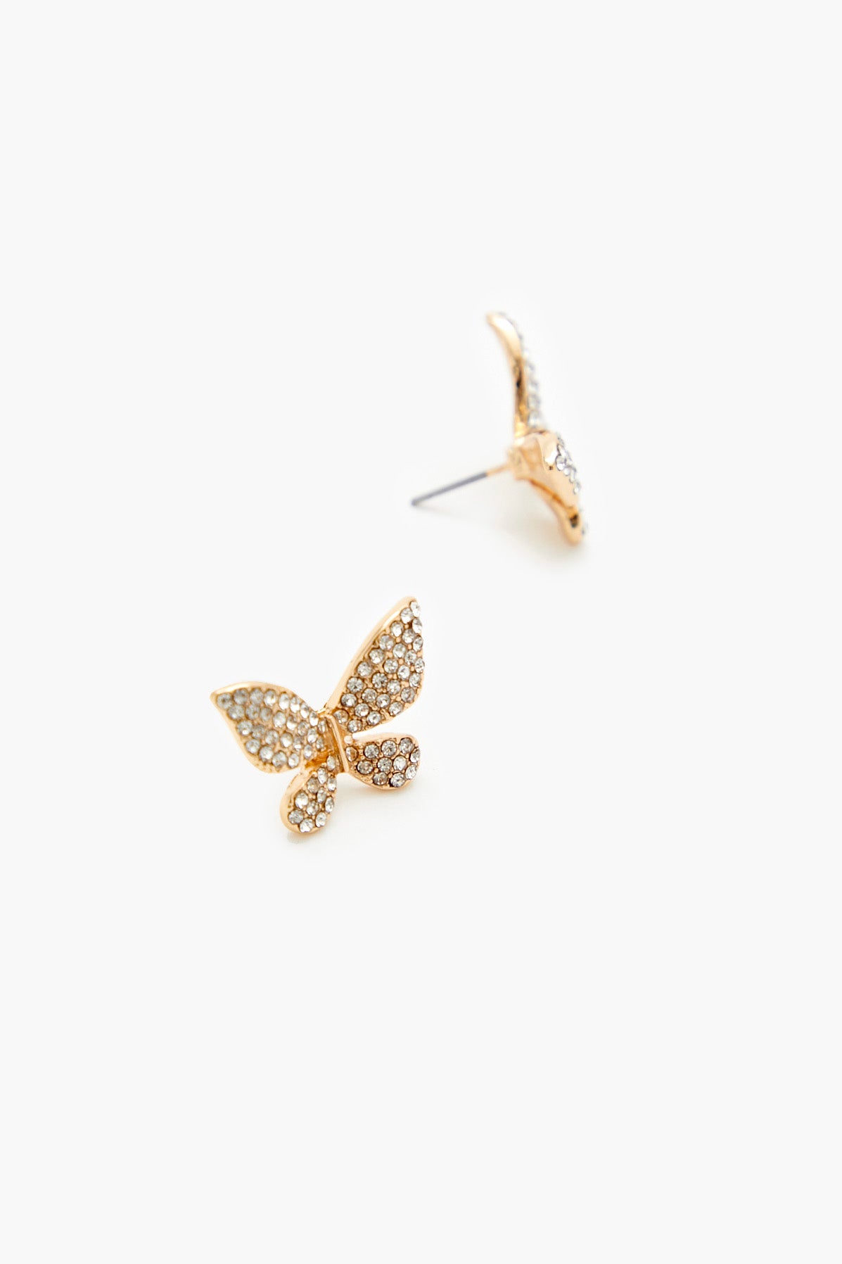 Clous d'oreilles Papillon avec pierres du Rhin