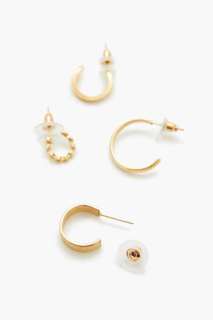 Etched Hoop Earring Set (12 Pcs)