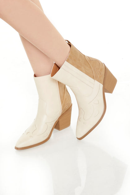 Colourblock Cowboy Booties