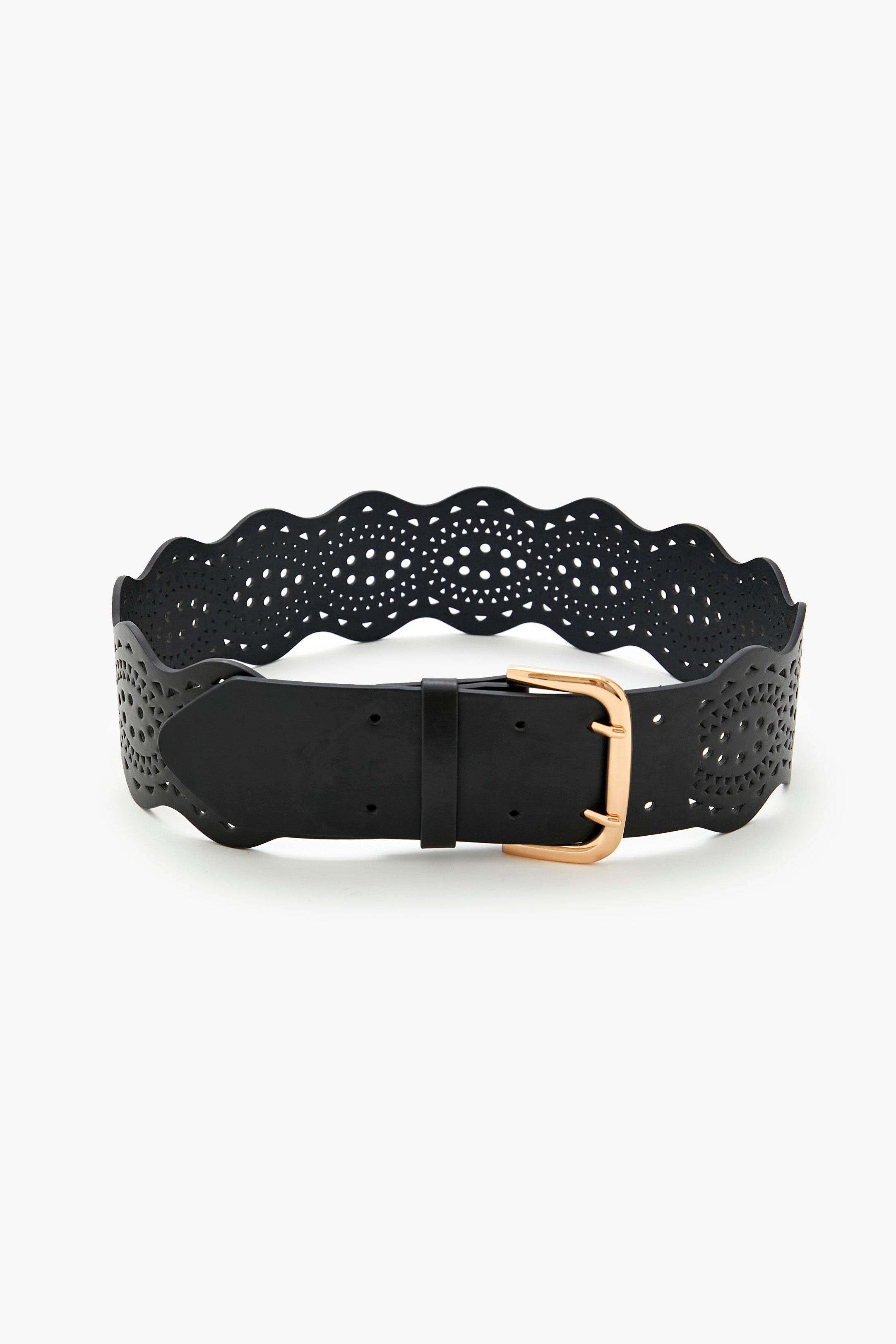 Scalloped Faux Leather Belt