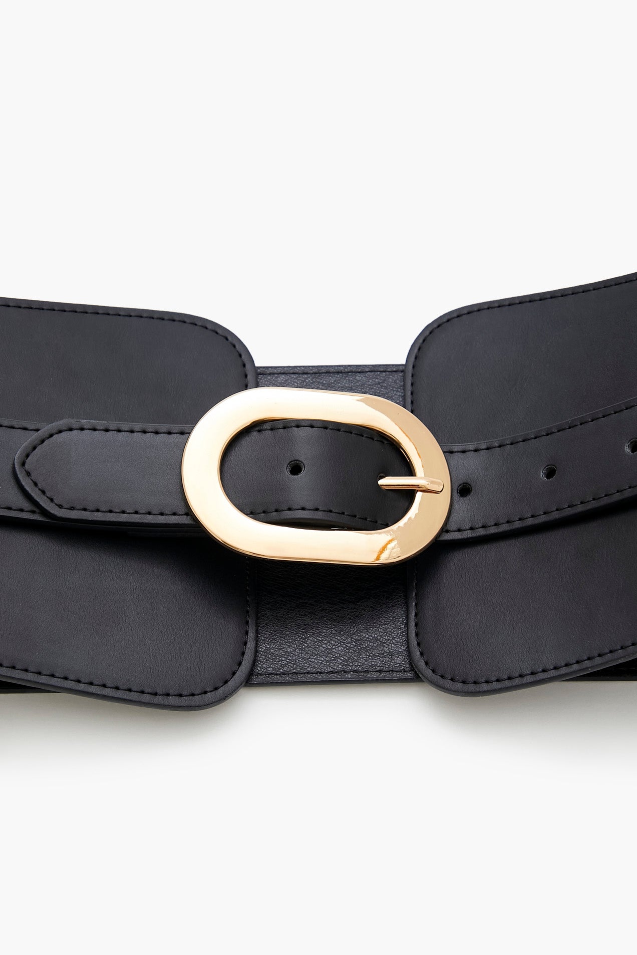 Faux Leather Wide Belt