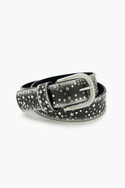 Star Studded Faux Leather Belt