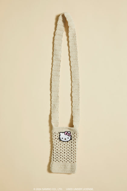 Sac à téléphone mobile crocheté à imprimé Hello Kitty