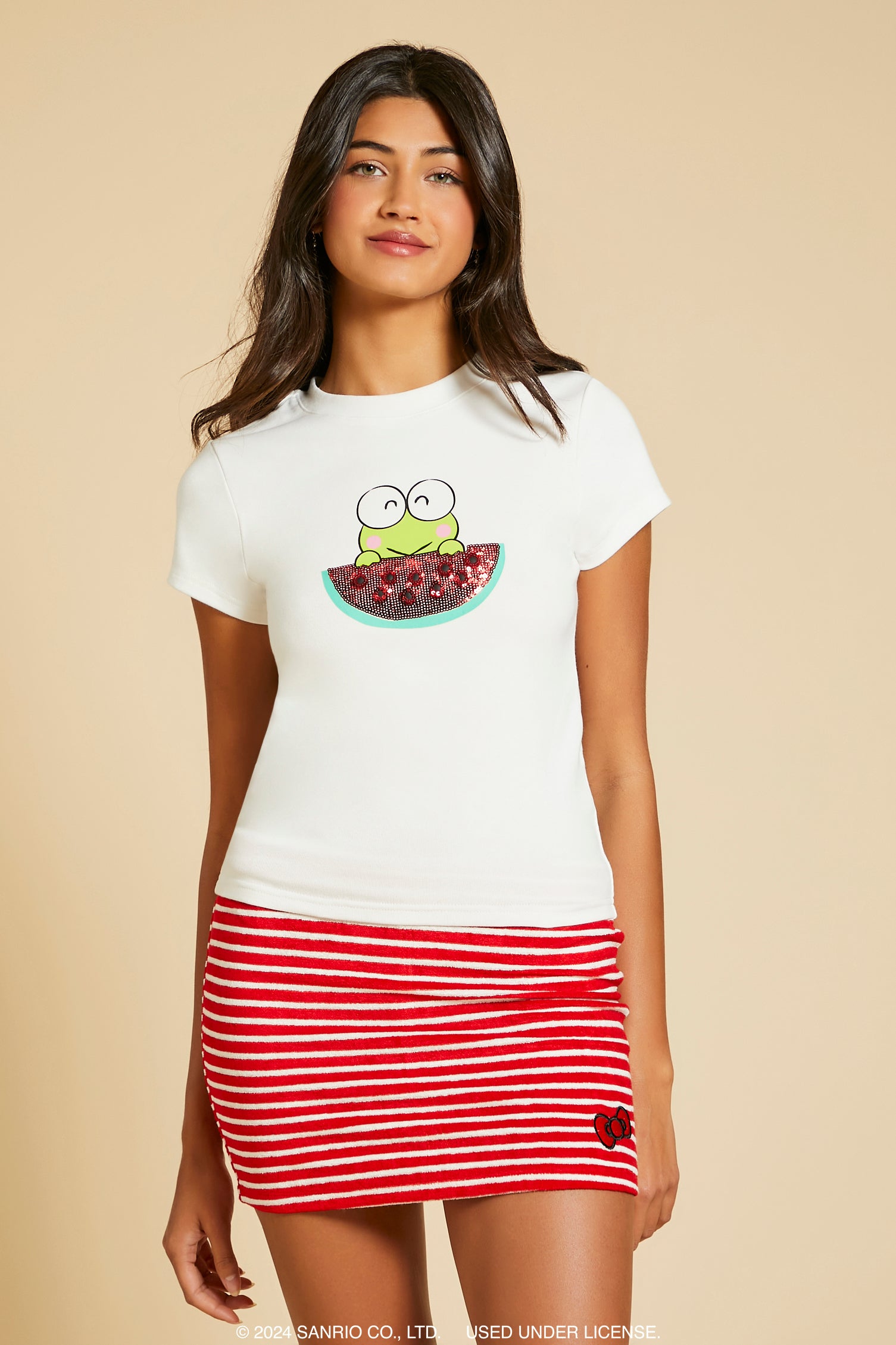 Keroppi Watermelon Sequin Graphic T-Shirt