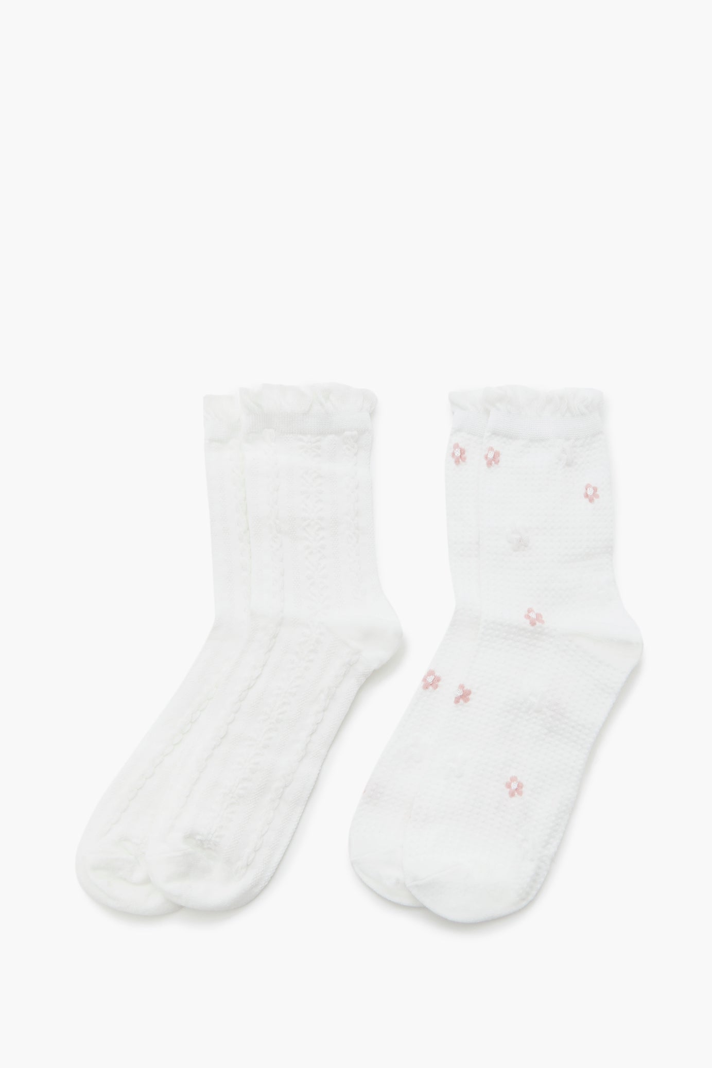 Ditsy Floral Print Crew Socks (2 Pack)