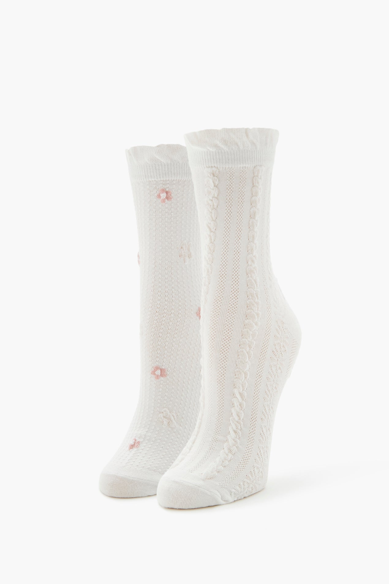 Ditsy Floral Print Crew Socks (2 Pack)