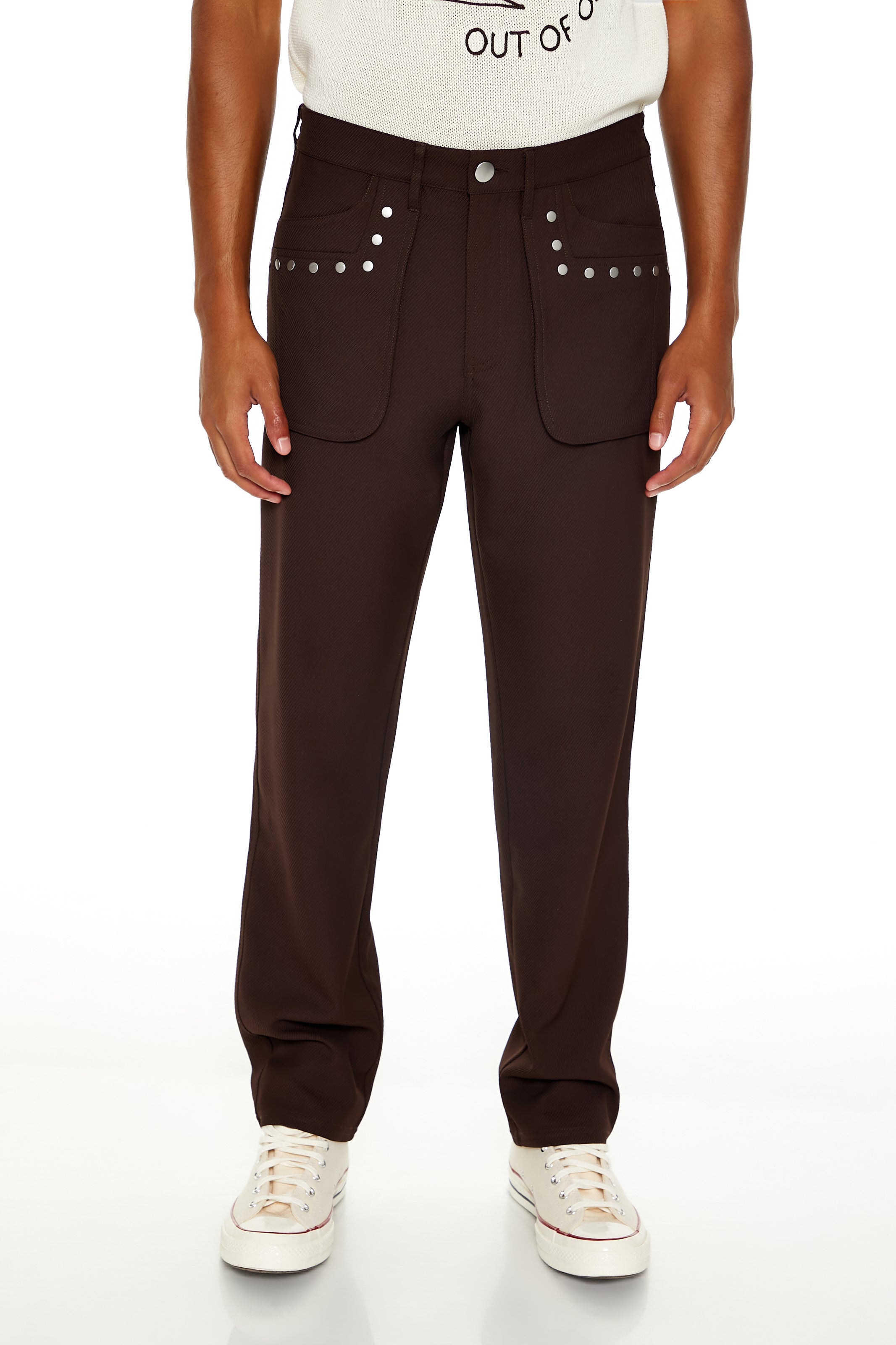 Studded Slim Fit Mid Rise Pant