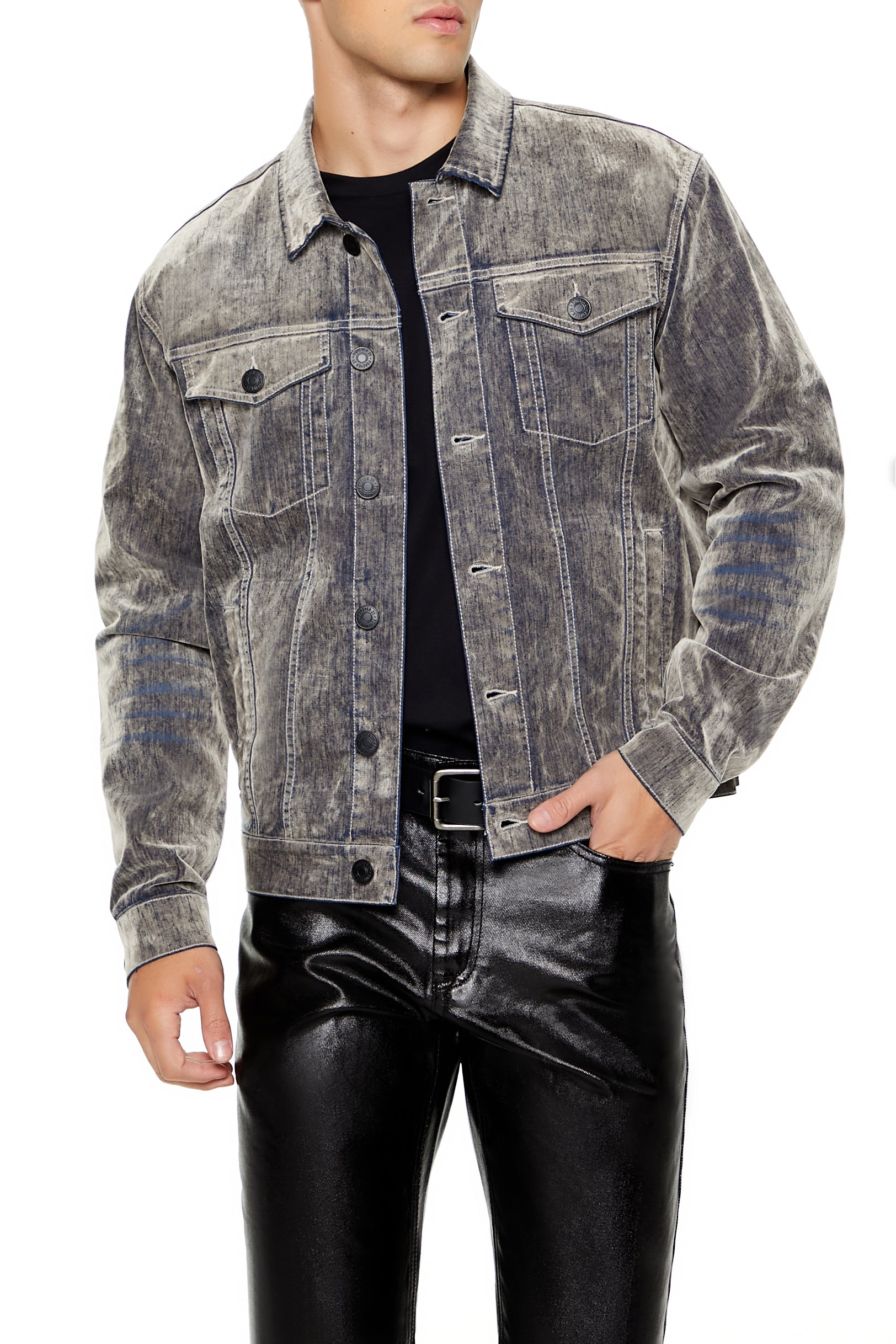 Blouson de style camionneur délavé minéral