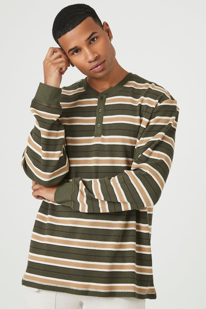 Striped shop henley shirt