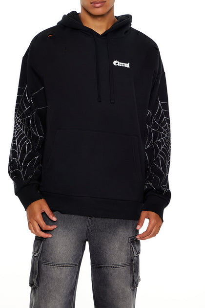 Rhinestone Spider Web Hoodie