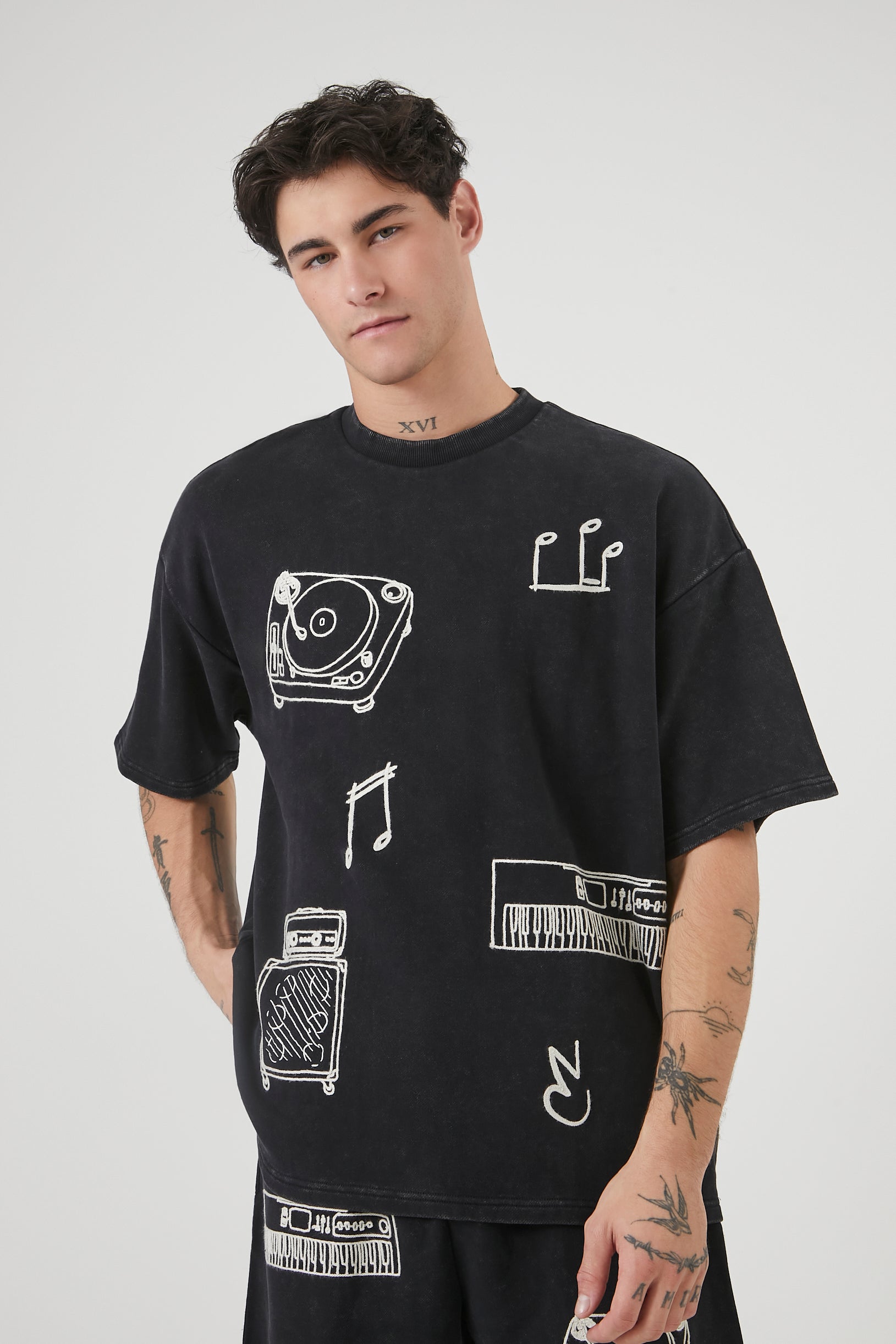 Oversized Music Graphic T-Shirt