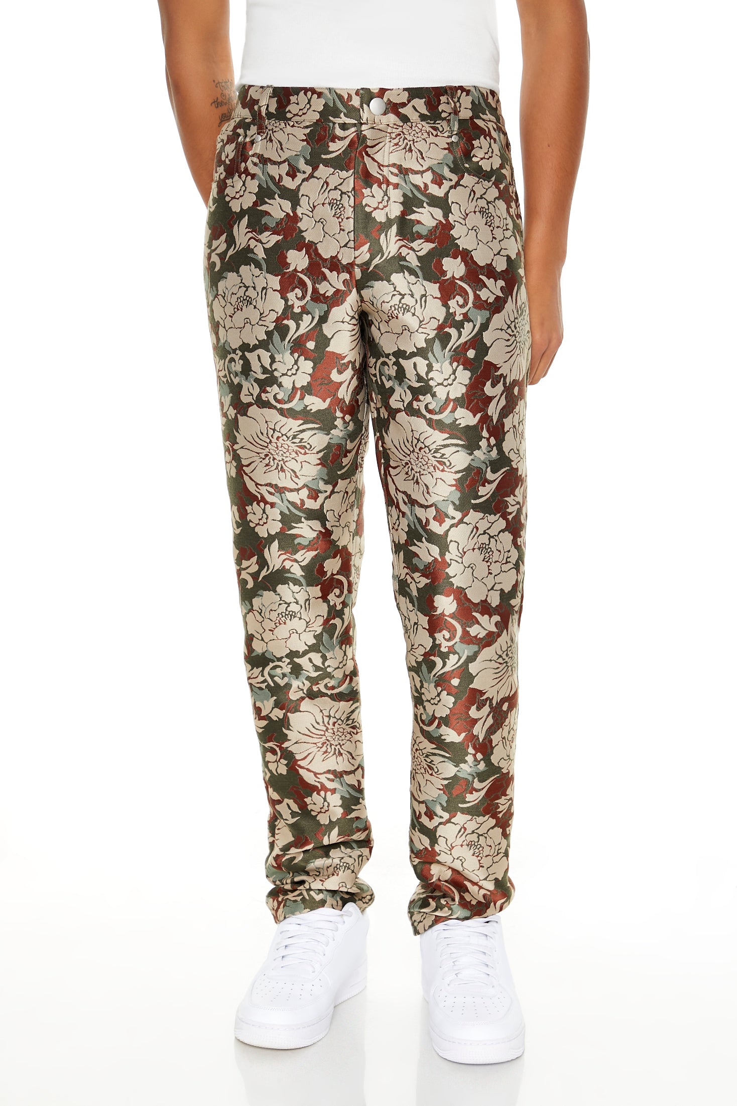 Jacquard Floral Slim Fit Pant