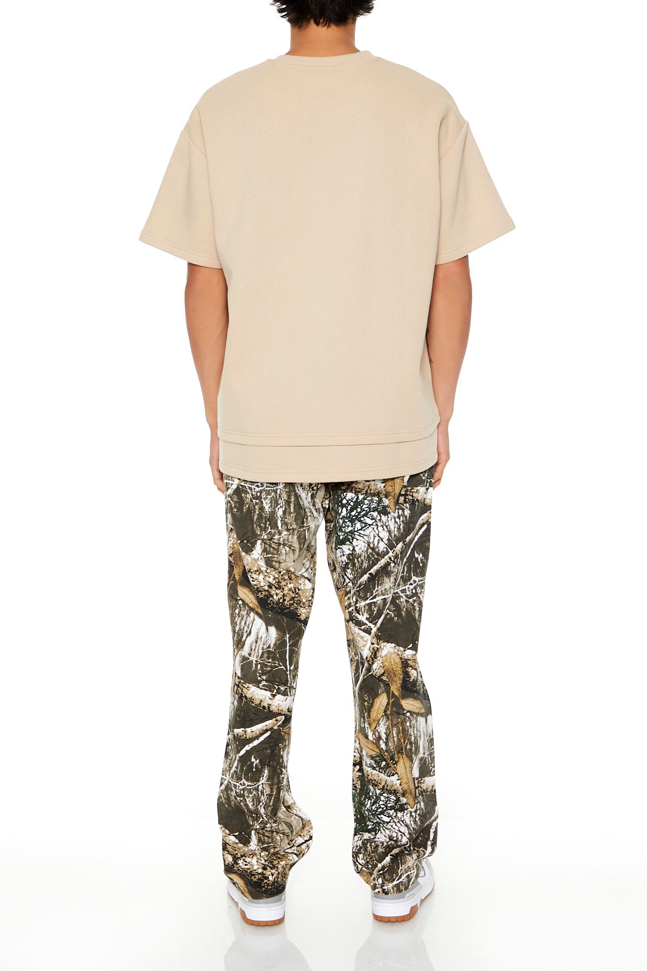 Leaf Print Straight Leg Pant