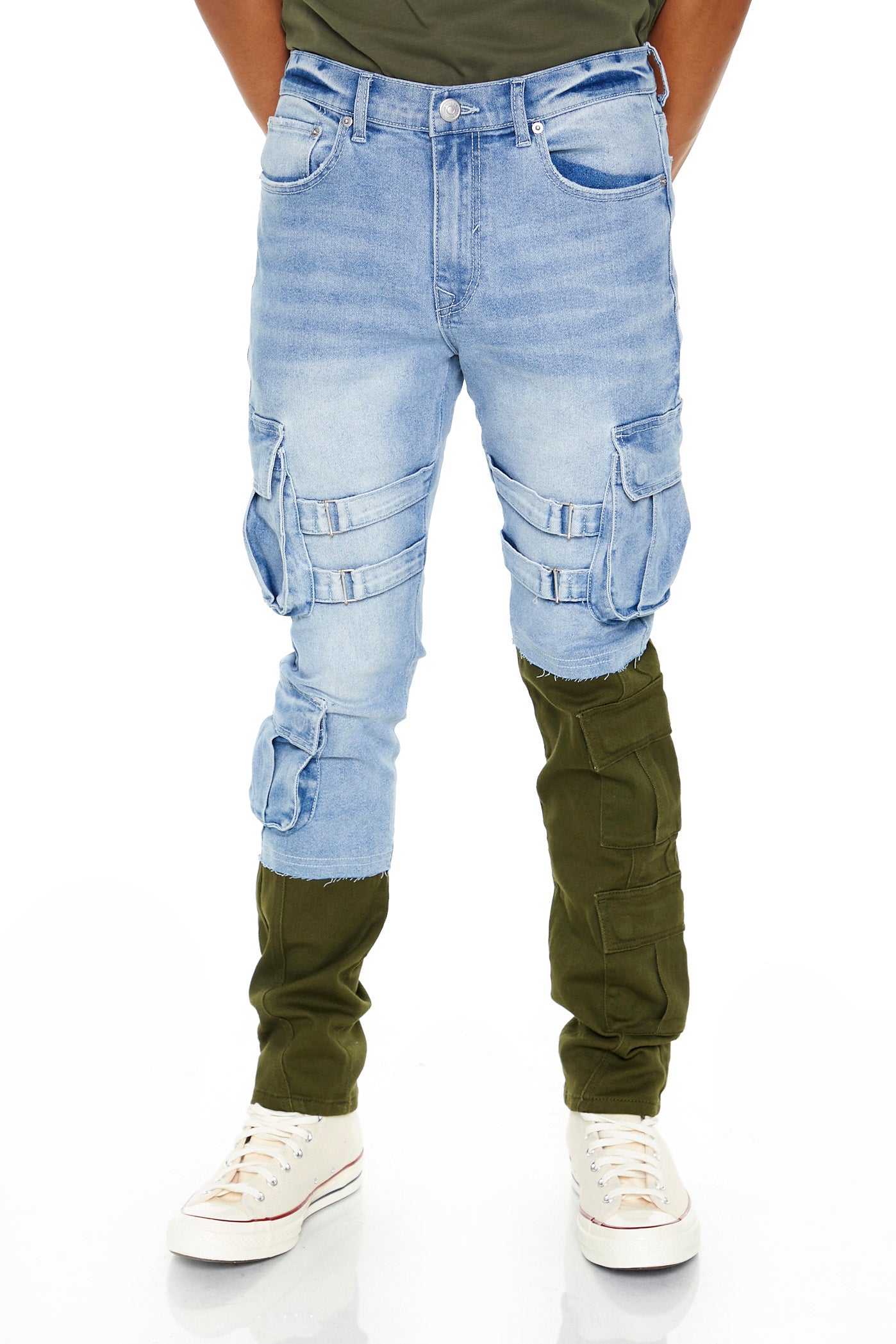 Colourblock Utility Cargo Skinny Jean