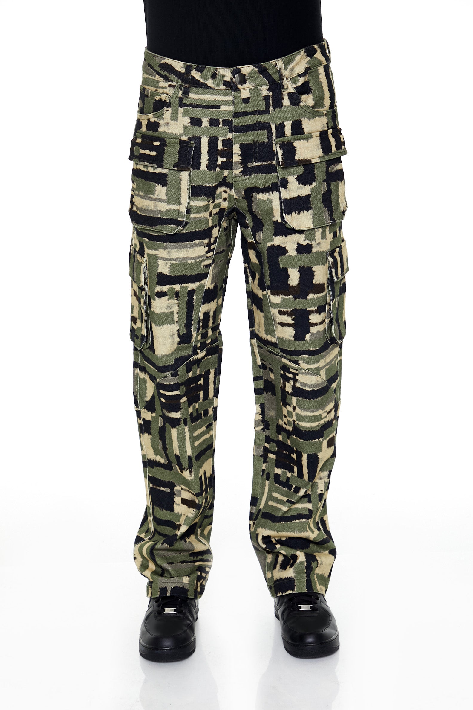 All-Over Print Straight Leg Cargo Pant