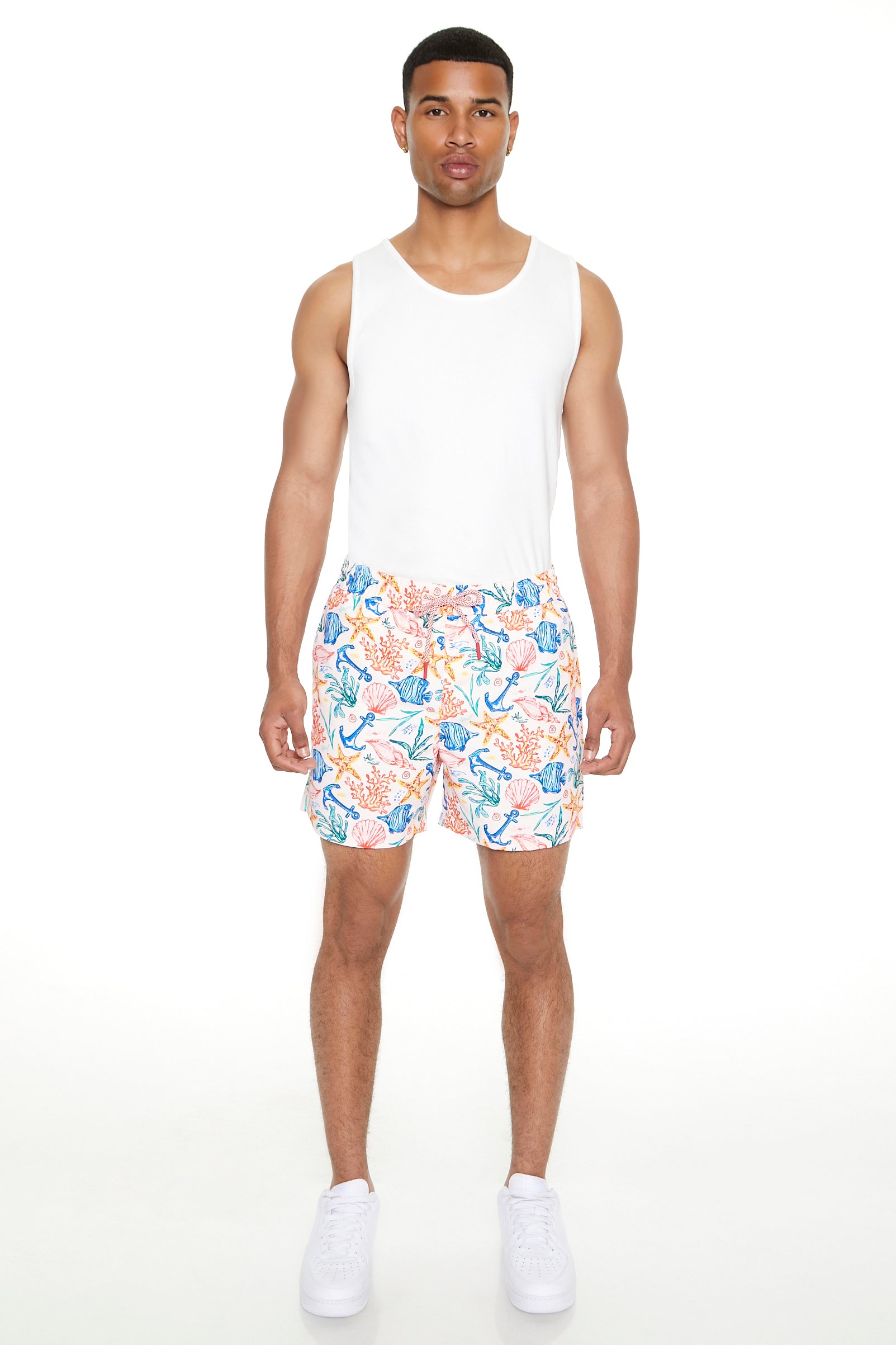 Marine Life Print Swim Trunk