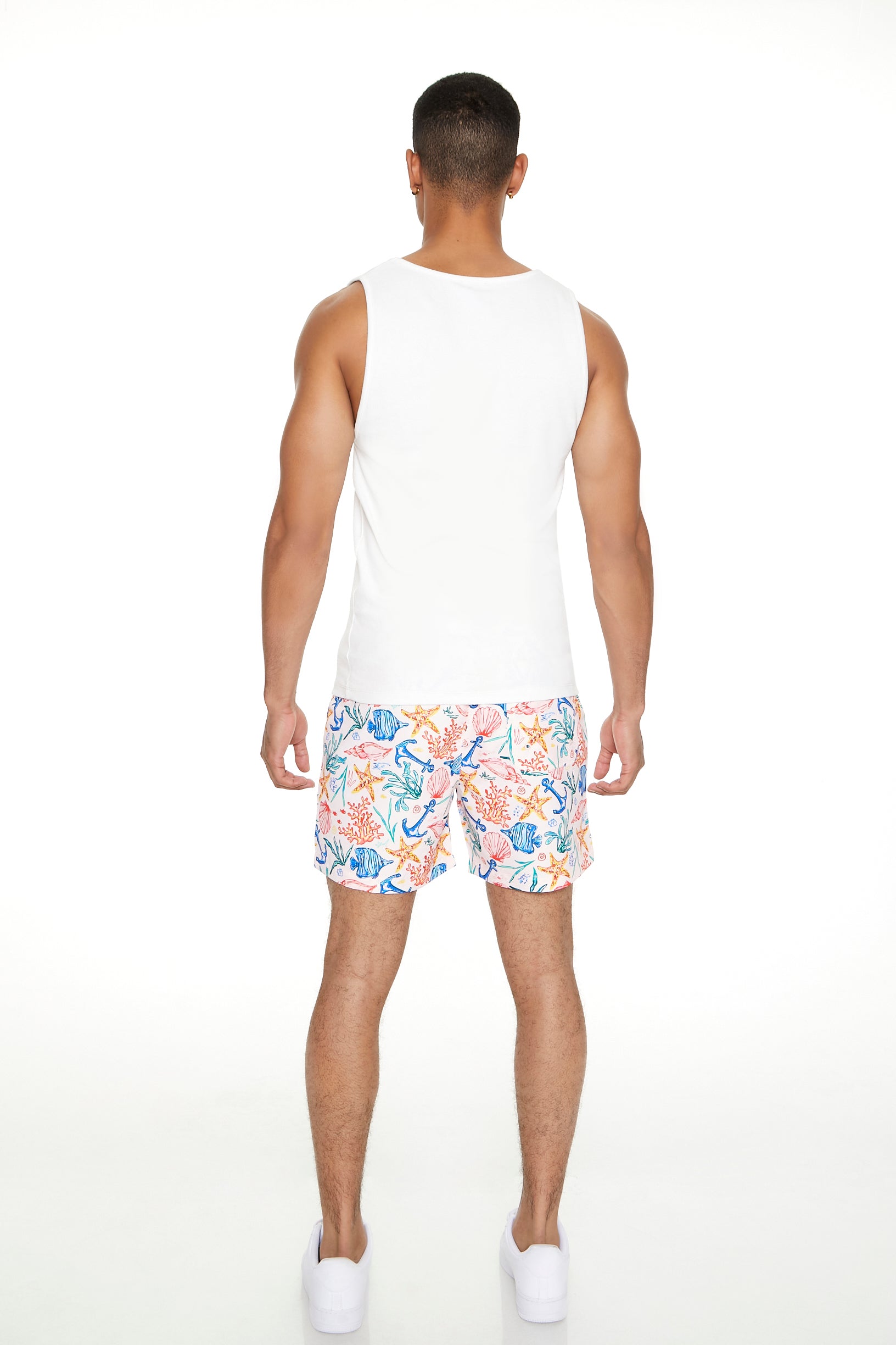 Marine Life Print Swim Trunk