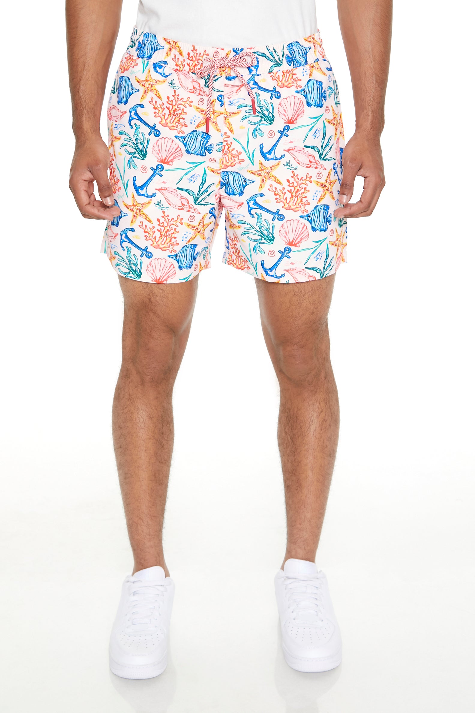 Marine Life Print Swim Trunk