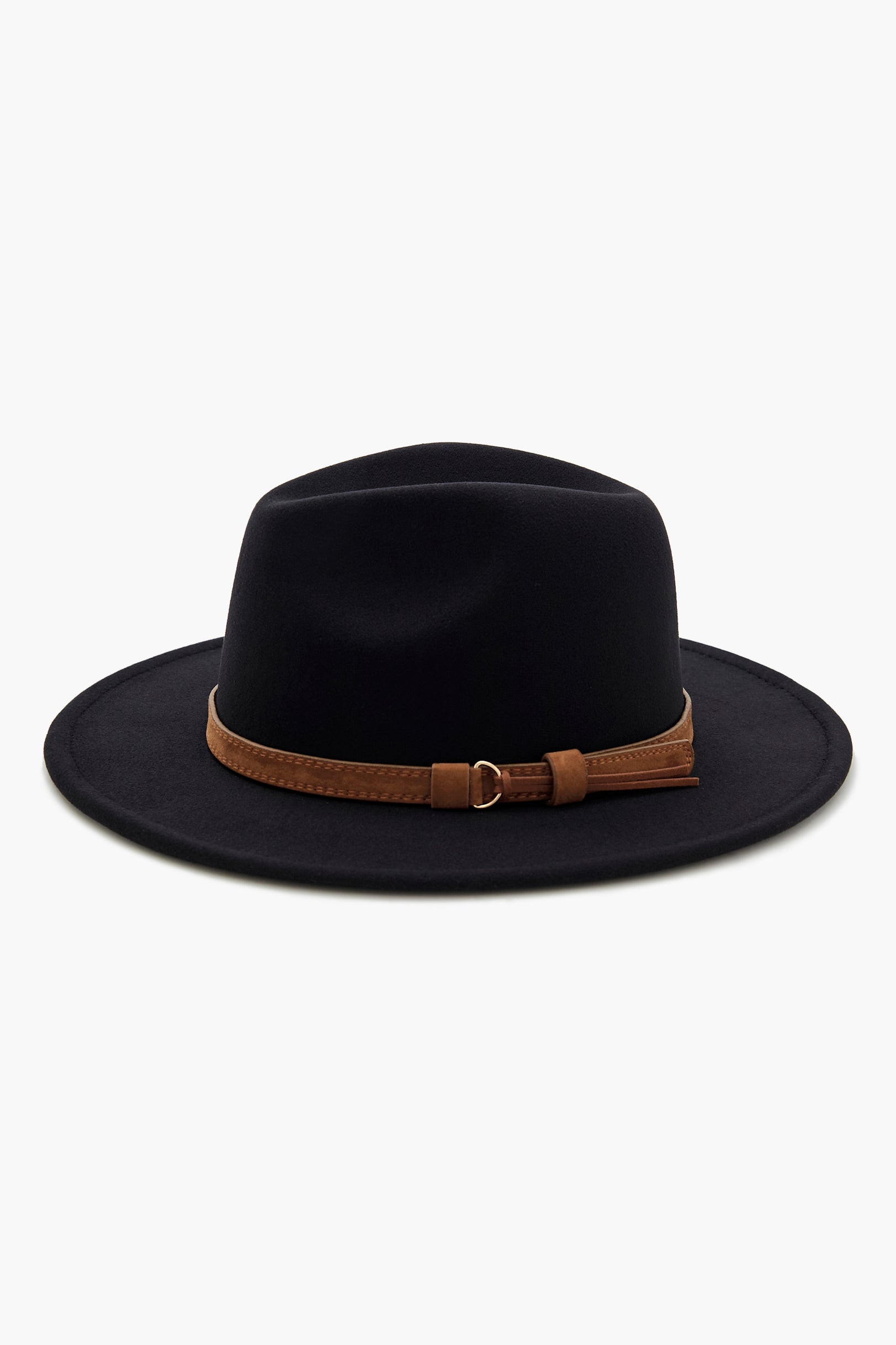 Faux-Leather Trim Fedora