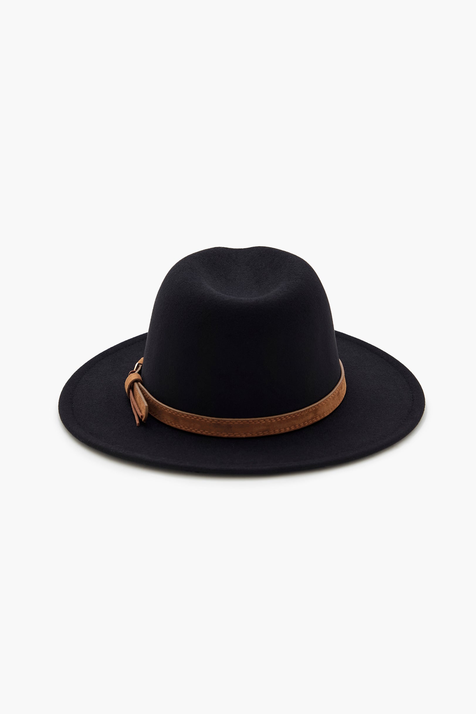 Faux-Leather Trim Fedora