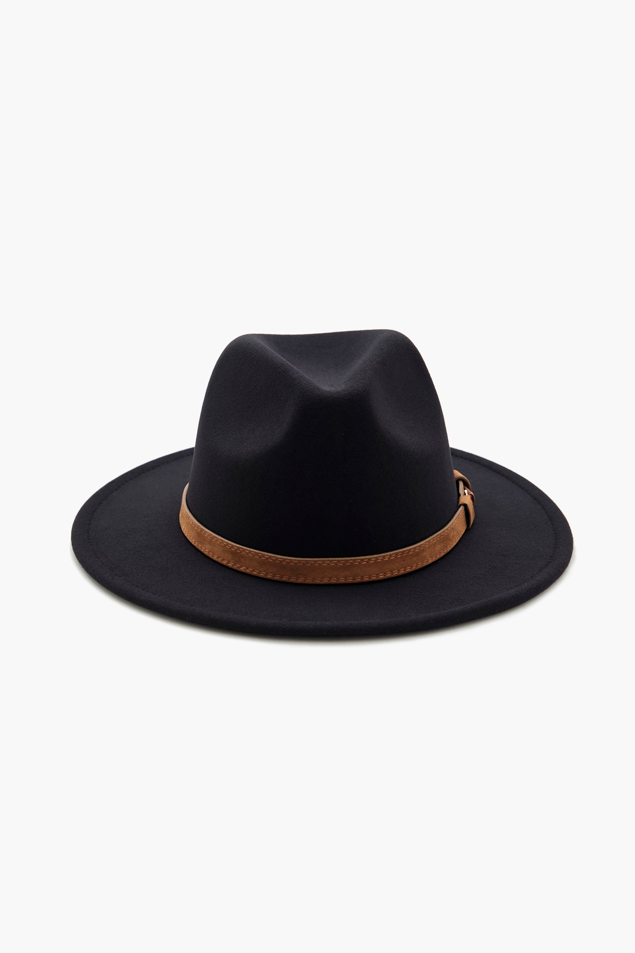 Faux-Leather Trim Fedora