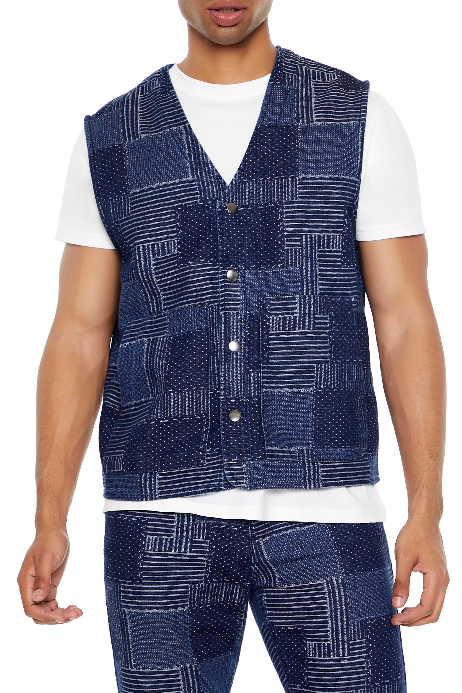 Denim Patchwork Vest