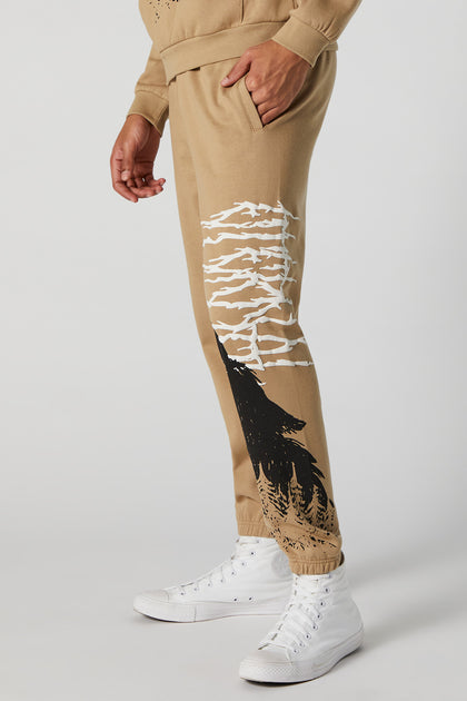 Howling Wolf Graphic Fleece Jogger