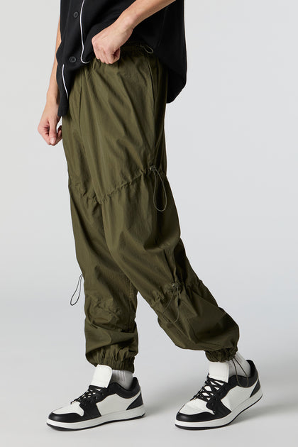 Pantalon parachute en nylon avec barillets multiples