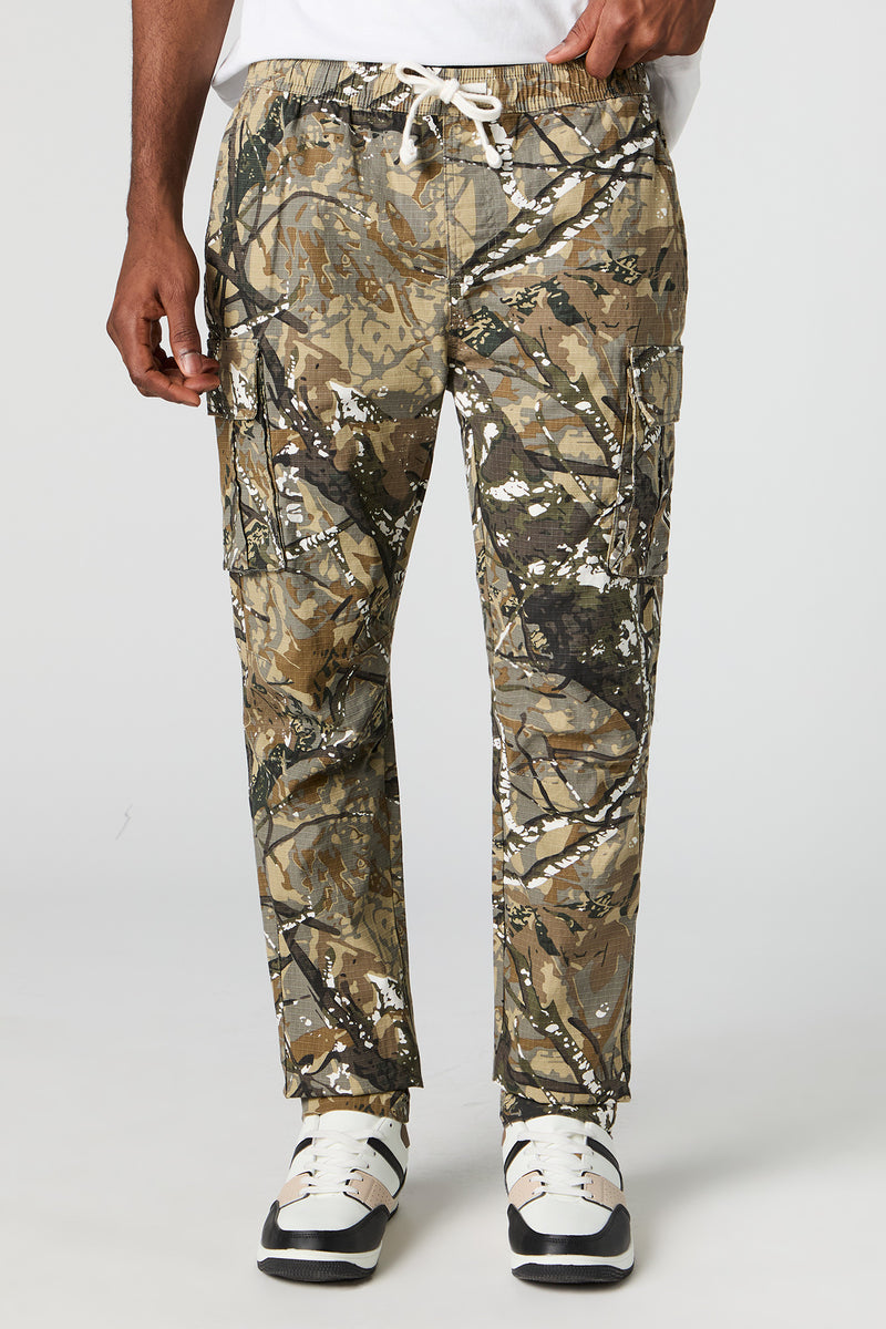 Pantalon cargo à taille coulissante