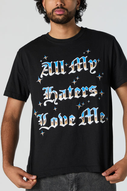 T-shirt à imprimé Haters Love Me