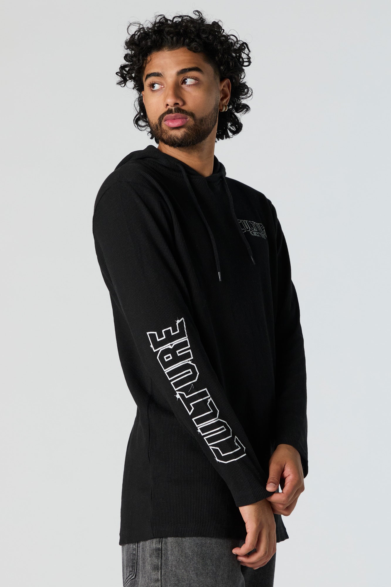 Ribbed Culture Graphic Hoodie