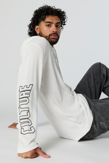 Ribbed Culture Graphic Hoodie