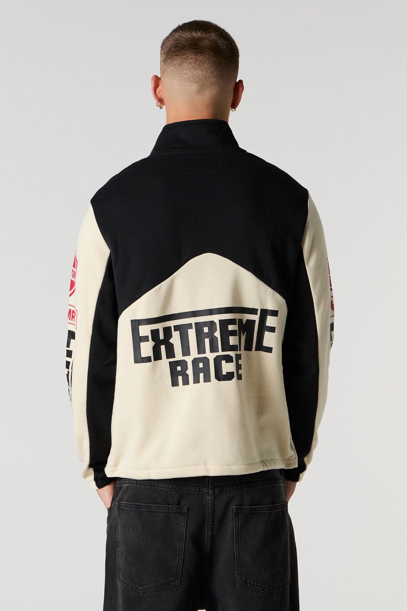 Racing Colourblock Quarter Zip Fleece Sweatshirt