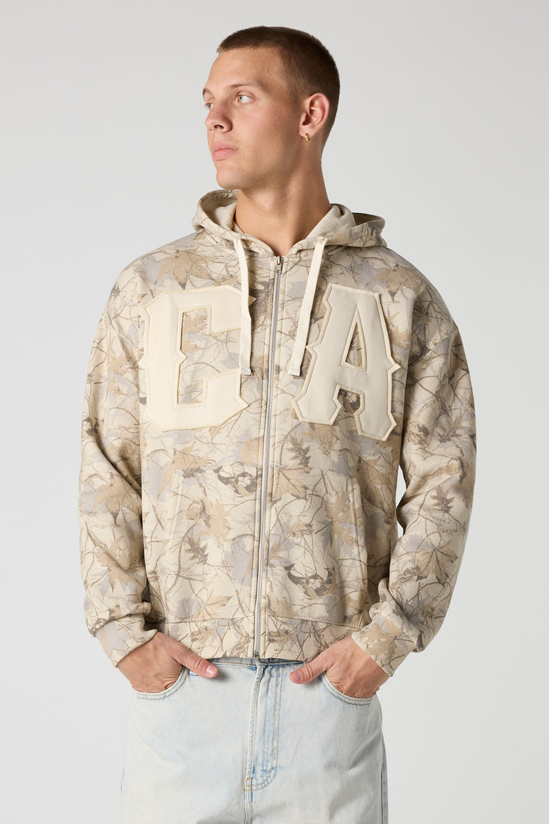 CA Patch Camo Zip-Up Hoodie