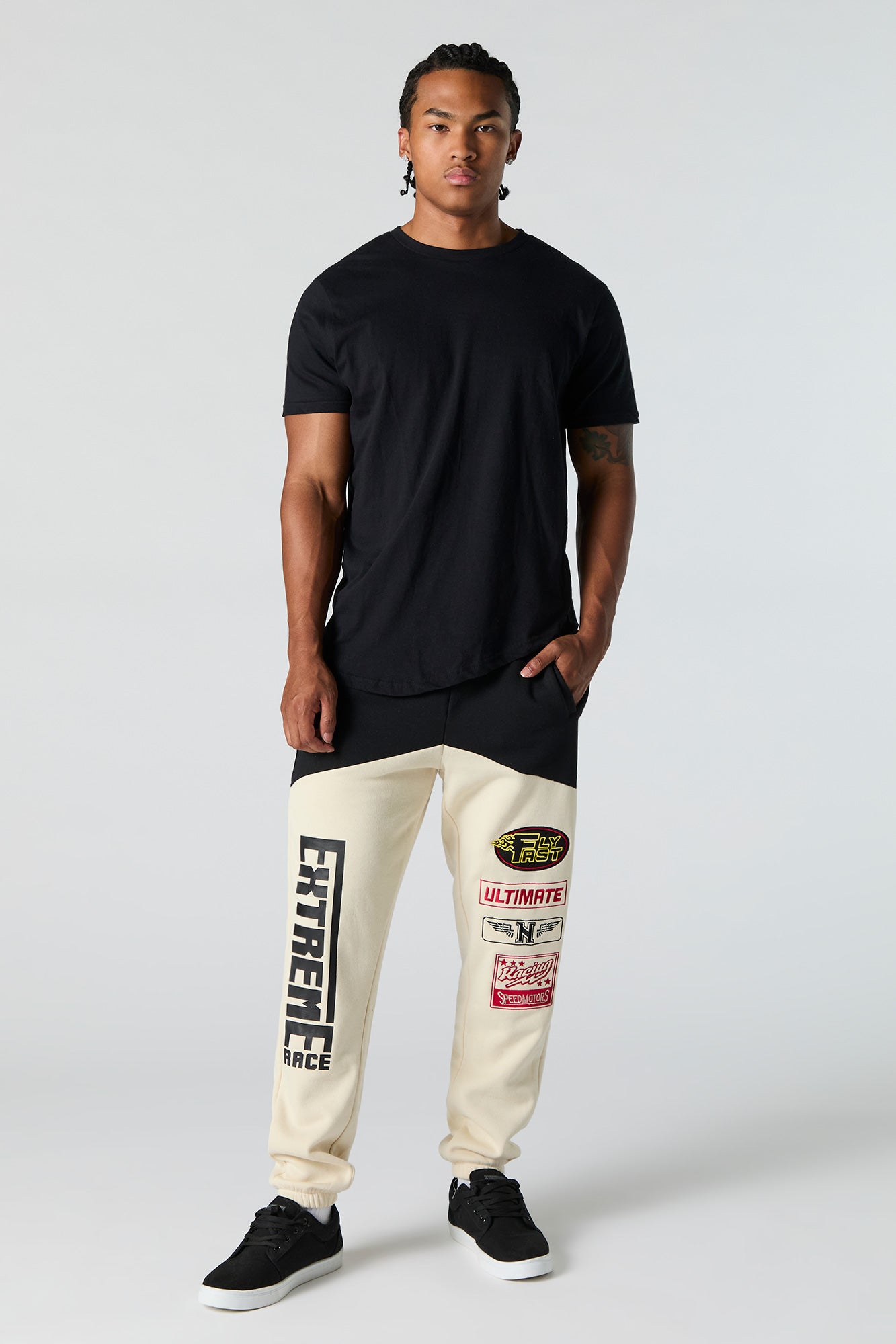 Racing Embroidered Fleece Jogger