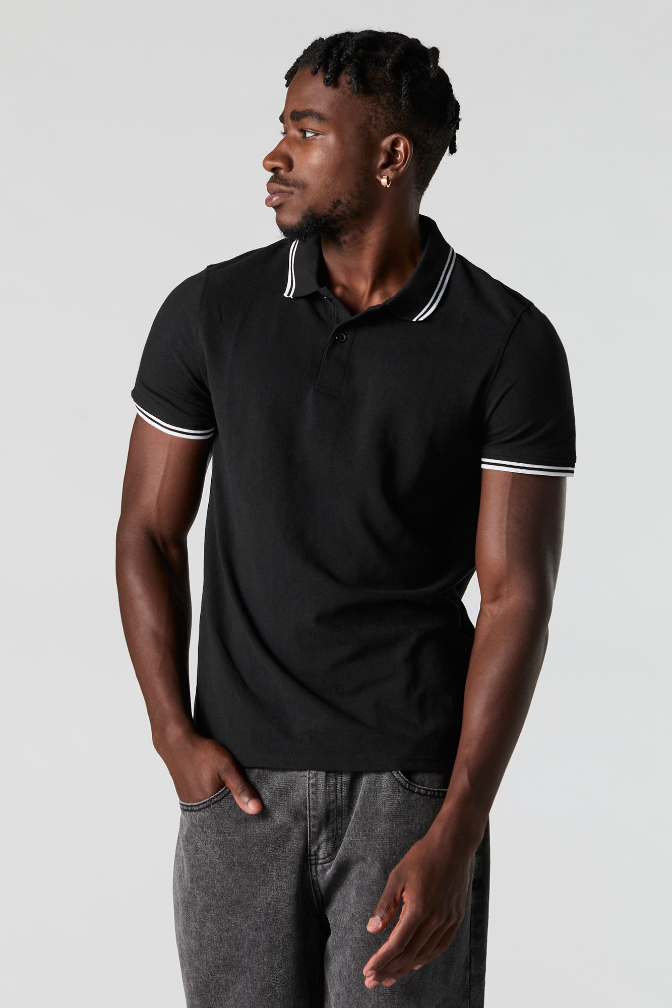 Contrast Trim Polo T-Shirt